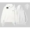 Beyaz Hırka Sweatshirt Özel logolu