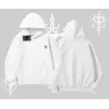 Beyaz Kapşonlu Sweatshirt Özel logolu