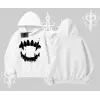 Beyaz Kapşonlu Sweatshirt Vampir Dış
