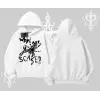 Beyaz Kapşonlu Sweatshirt Why are u Scared