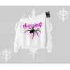 Beyaz Kayık Yaka Sweatshirt Autumn Spider