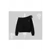 Beyaz Kayık Yaka Sweatshirt Özel logolu
