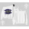 Beyaz Kayık Yaka Sweatshirt Sp55der