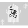 Beyaz Kolsuz Tişört Why are u Scared