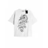Beyaz Oversize T-shirt ejdarha Özel tasarım