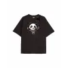 Beyaz Oversize T-shirt panda Özel tasarım