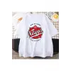 Beyaz Tee no-tetik grafik baskı -gömlek Ropa Mujer