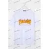 Beyaz Trasher Baskılı Unisex Ovesize