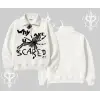 Beyaz Yarım Fermuarlı Sweatshirt Why are u Scared