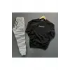 Bisiklet Yaka Freedom Baskılı Tam Kışlık Oversize 3 Iplik Erkek Eşofman Takımı