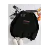 Biskilet Yaka Sweatshirt Siyah LESBENJAMİNSS Özel Tasarım