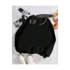 Biskilet Yaka Sweatshirt Siyah LESBENJAMİNSS Özel Tasarım