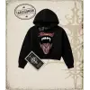 BLESSED Kadın Crop Kapşonlu Sweatshirt