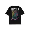 Blessed Siyah Oversize Unisex T-shirt