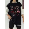 BOL FİYONKLU Siyah Oversize Çift Renk
