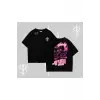 Born to Be a Star Yazılı Sevimli Kedi Arka Baskılı Oversize Tshirt