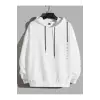BOSTON Renkli Oversize Kapüşonlu Sweatshirt Beyaz