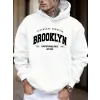 Brooklyn Unstoppable Since Day One Baskılı Sokak Modası Kapüşonlu Üst Erkek Günlük Polar Tişö