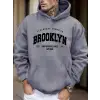 Brooklyn Unstoppable Since Day One Baskılı Sokak Modası Kapüşonlu Üst Erkek Günlük Polar Tişö