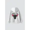 Bulls Baskılı Oversize Unisex Beyaz