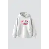 Bunny Baskılı Oversize Unisex Beyaz