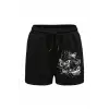 Butterfly Print Drawstring Waist Drawstring Waist Şort