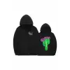 Cactus Oversıze Sweatshirt Hoodie Siyah