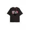 CALLME Unisex Oversize Yazılı Tshirt SİYAH
