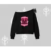 Candyland Yazılı Sevimli Kedi Baskılı Kapşonlu Sweatshirt