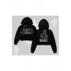 Çarpılır mı? Çarpılmıştır. Kapşonlu Crop Sweatshirt