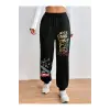 Cartoon & Graphic Drawstring Waist 4 Mevsim Eşofman