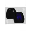 Cat Mom Yazılı Minimal Kedi Arka Baskılı Biskilet Sweatshirt