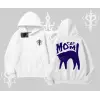 Cat Mom Yazılı Minimal Kedi Arka Baskılı Kapşonlu Sweatshirt