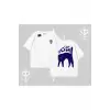 Cat Mom Yazılı Minimal Kedi Arka Baskılı Oversize Tshirt