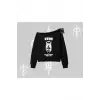 Catronaut Kedi Baskılı Oversize Tshirt