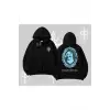 Çerçeveli Kedi Baskılı Kapşonlu Sweatshirt