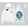 Çerçeveli Kedi Baskılı Kapşonlu Sweatshirt
