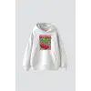 Cherries Leopard Baskılı Oversize Unisex Beyaz