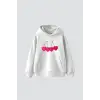 Cherry N. Baskılı Oversize Unisex Premium Beyaz