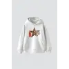 Ciao Yıldız Baskılı Oversize Unisex Beyaz