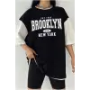 Çift Renk BROOKLYN 1898 Baskılı Unisex Tshirt