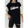 Çift Renk California Baskılı Unisex Tshirt
