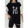 Çift Renk COOL ZURAFA  Baskılı Unisex Tshirt