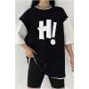 Çift Renk Hİ Baskılı Unisex Tshirt