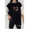 Çift Renk KALPLER  2 Baskılı Unisex Tshirt