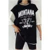 Çift Renk MİNİMAL MONTANA  2 Baskılı Unisex Tshirt