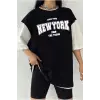 Çift Renk NEW YORK g Baskılı Unisex Tshirt