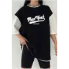 Çift Renk NEW YORK K Baskılı Unisex Tshirt