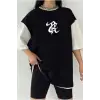 Çift Renk TS Baskılı Unisex Tshirt