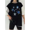 Çift Renk YILDIZ Baskılı Unisex Tshirt